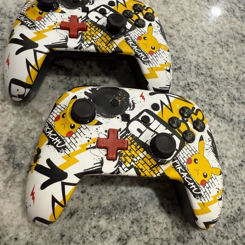 Pikachu Themed Wireless Nintendo Switch Controller - Black, White, Yellow